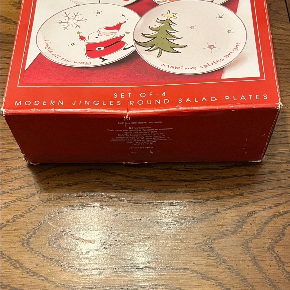 North Pole Trading‎ Co Modern Jingles Round Salad Plates - Set of 4
